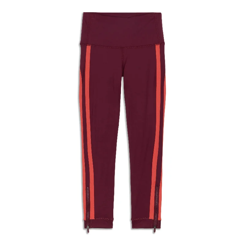 High-Waisted Yoga Pants -Zip The Line Crop - Resale