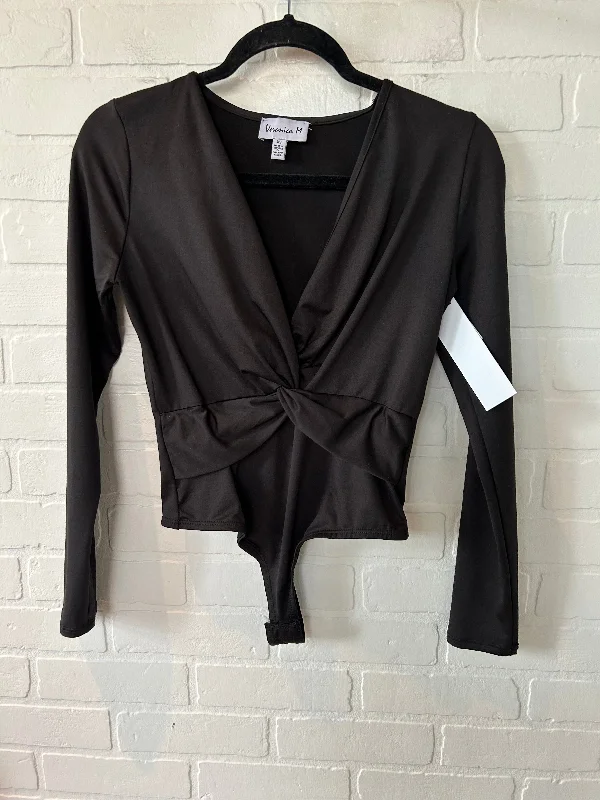 Stylish Yoga Set for Comfort -Black Bodysuit Veronica M, Size Xs