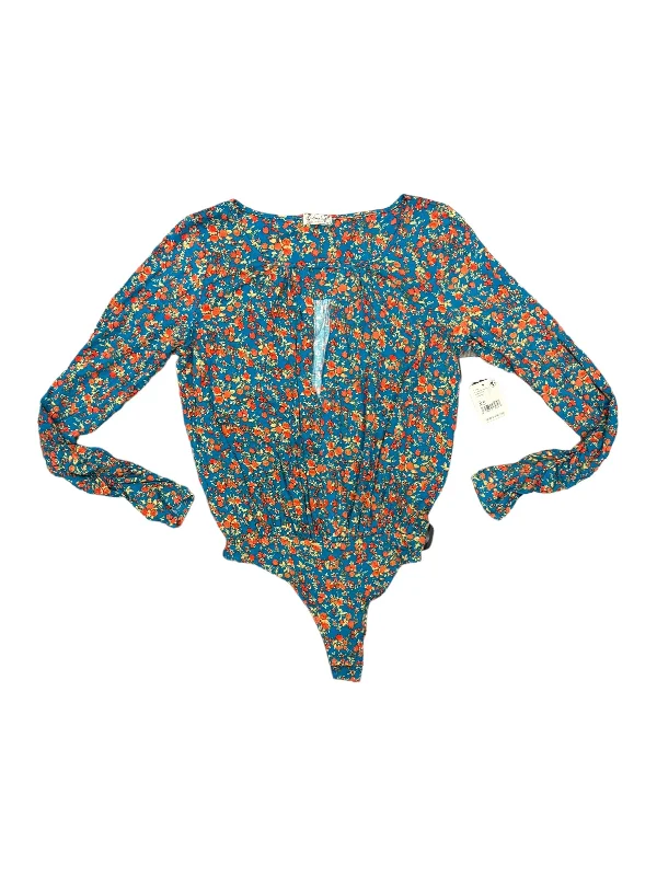 Comfortable Yoga Set for Flexibility -Blue Bodysuit Free People, Size Xs