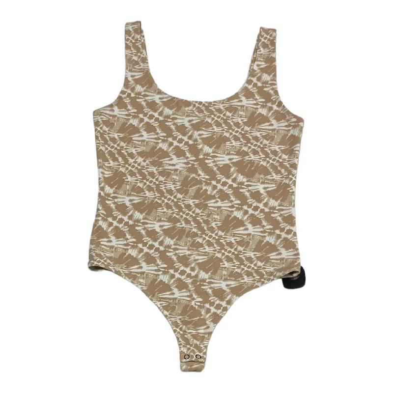 Trendy Yoga Sets for Women -Bodysuit By Express In Beige, Size: M