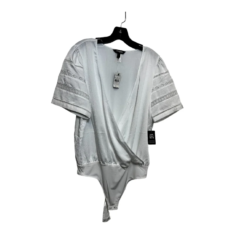 Yoga Sets with Compression Tops -Bodysuit By Express In White, Size: L