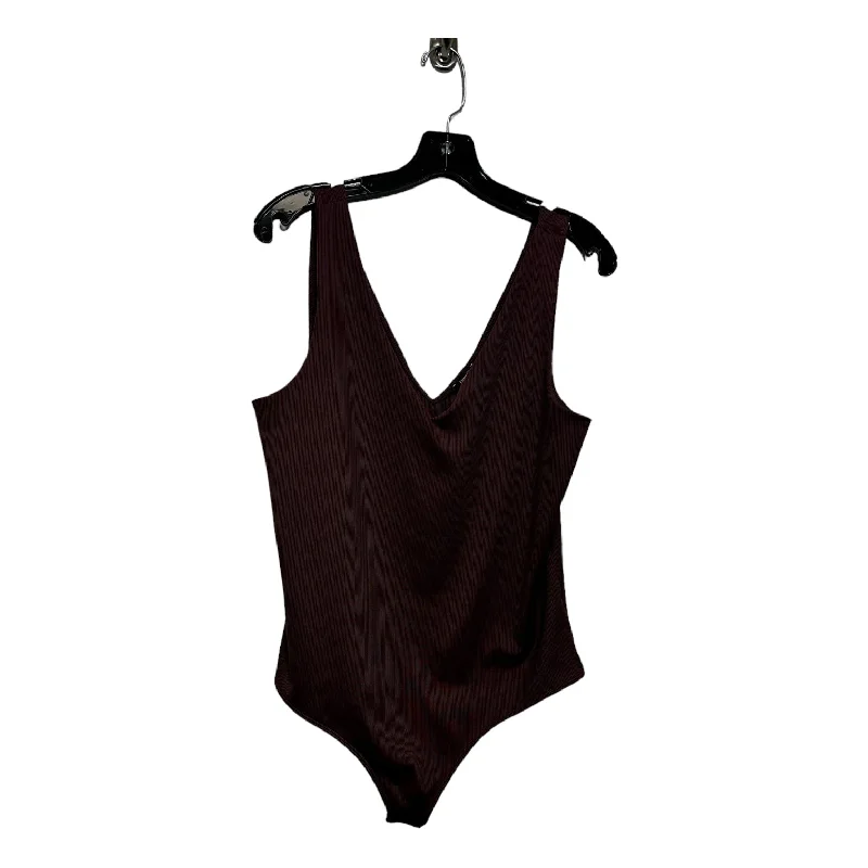 Premium Activewear Yoga Sets -Bodysuit By Express O In Plum, Size: Xl