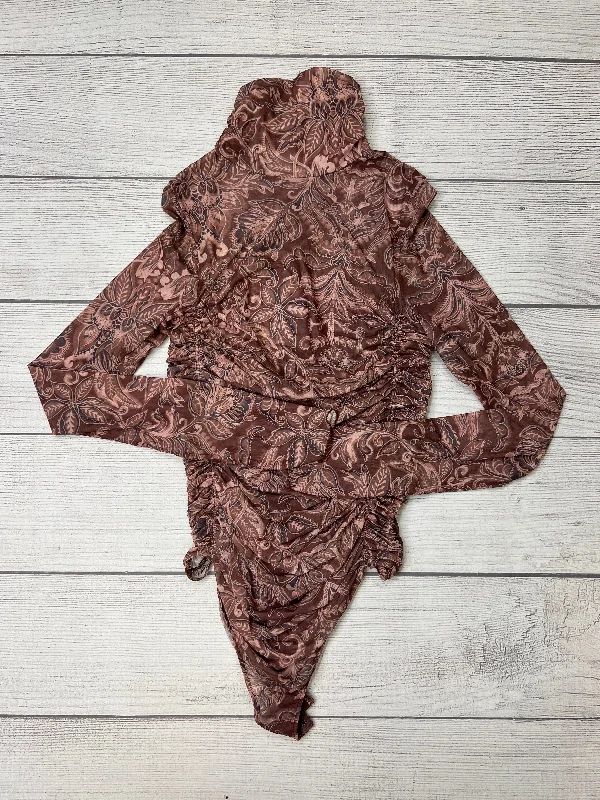 Yoga Sets for Advanced Practice -Bodysuit By Free People In Brown, Size: L