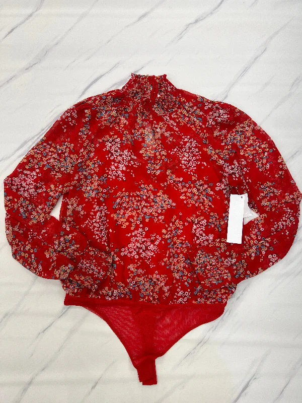 Sports Bra and Yoga Pants Set -Bodysuit By Socialite In Red, Size: Xl