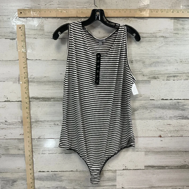 Eco-Friendly Yoga Sets for Women -Bodysuit By White Birch In Black & White, Size: 1x