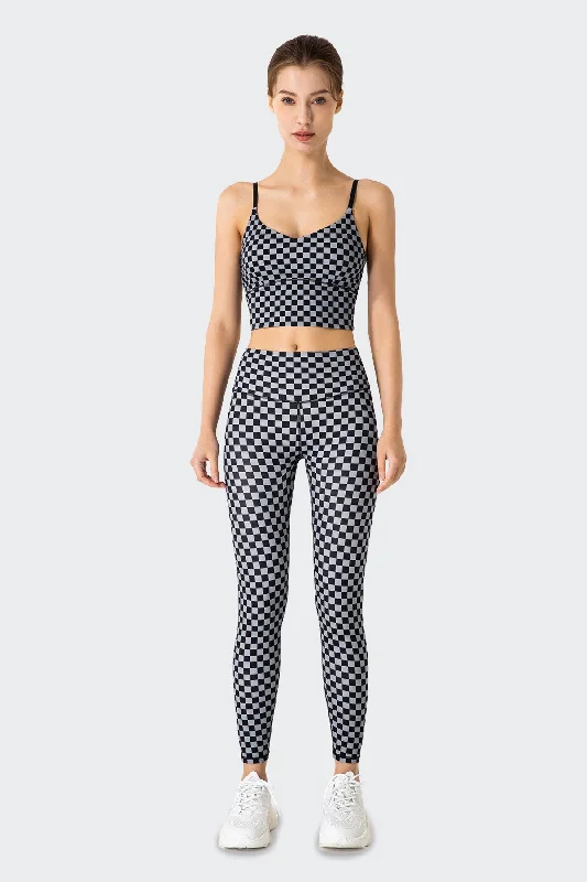 Full Set Activewear for Yoga -GRID GIRL Cami Bra & Workout Legging Sets