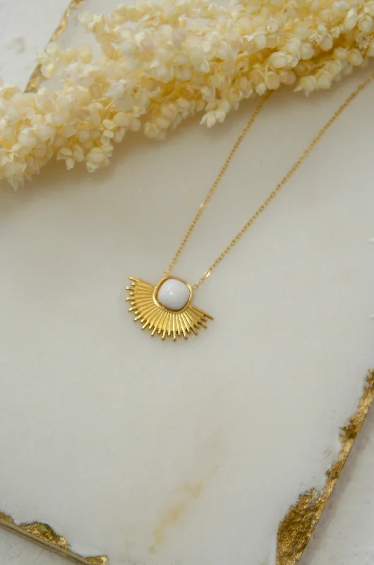 Shop Classic Women's  Necklaces & Pendants with a Modern Twist-WHITE LOTUS NECKLACE