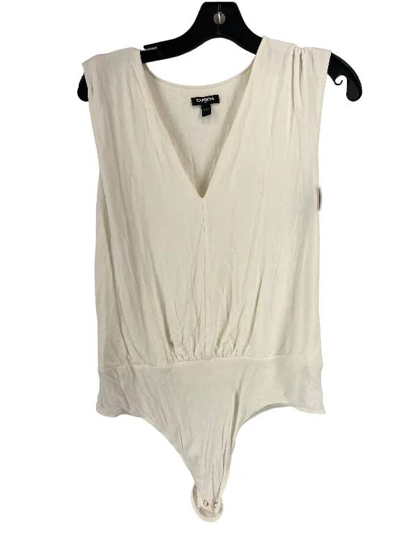 Yoga Sets for Advanced Practice -Cream Bodysuit Express, Size L