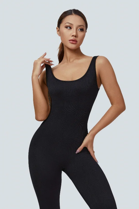 Casual Yoga Sets -Fitted Seamless Tank Jumpsuits