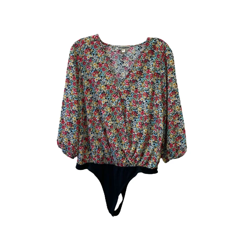 Matching Yoga Sets for Women -Floral Print Bodysuit By Pleione, Size: L