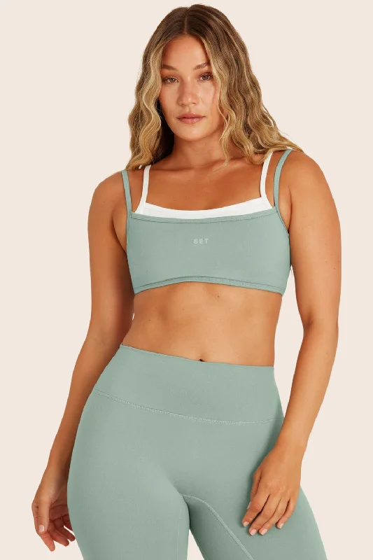 Soft Cotton Yoga Sets -FORMCLOUD® DOUBLE SCOOP BRA - JUNGLE