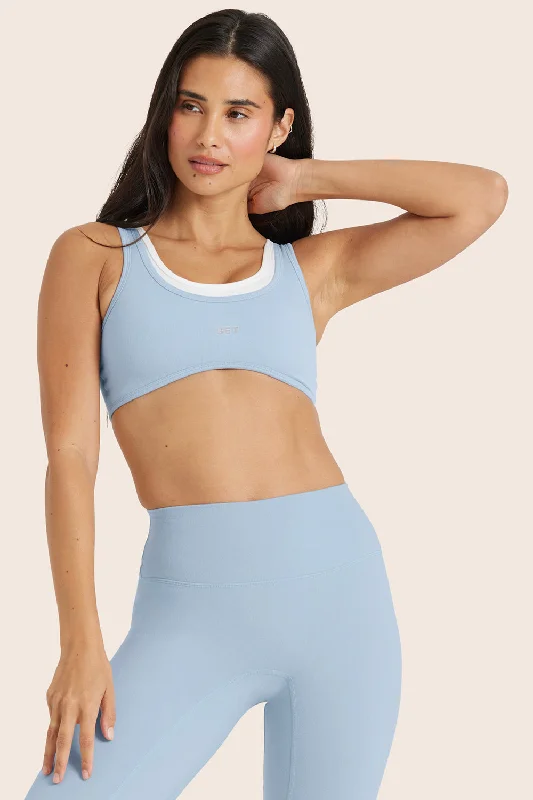 Smooth Stretch Yoga Sets -FORMCLOUD® LAYER RISE BRA - FROST