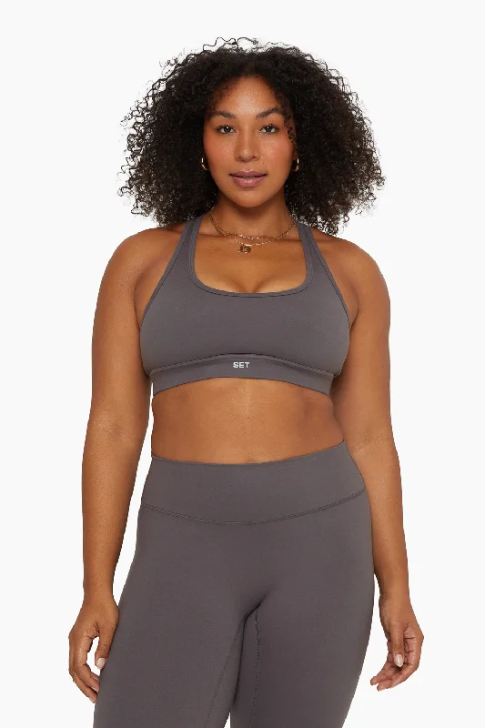 Perfect Yoga Set for Daily Wear -FORMCLOUD® RACER BACK BRA - GRAPHITE