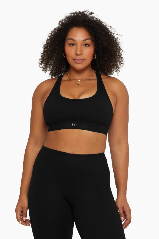 Yoga Sets with Adjustable Fit -FORMCLOUD® RACER BACK BRA - ONYX