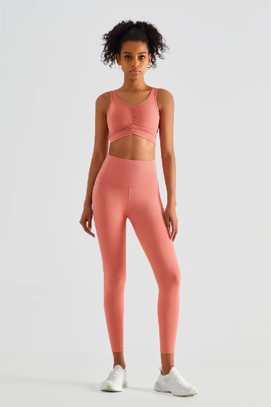 Yoga Set for Comfort and Mobility -Backless Sports Bra & Gym Leggings Activewear Set