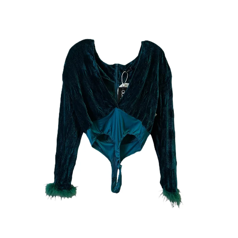 Ultra-Soft Yoga Sets -Green Bodysuit By Boohoo Boutique, Size: M