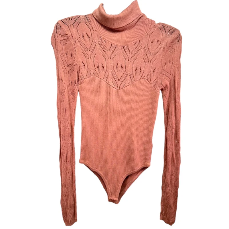 Yoga Sets for Core Strengthening -Pretty in Pointelle Turtleneck Bodysuit By Free People, Size M