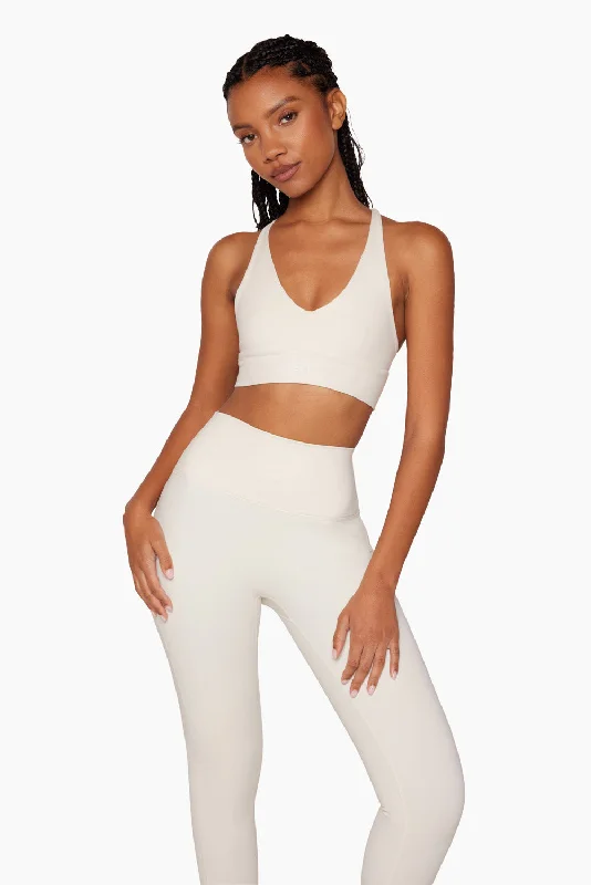 Yoga Set with Adjustable Straps -LUXFORM® RACER V BRA - BLANC