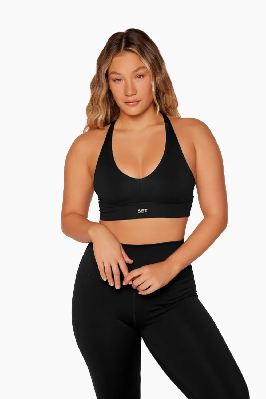 Yoga Sets for Strength and Flexibility -LUXFORM® RACER V BRA - ONYX