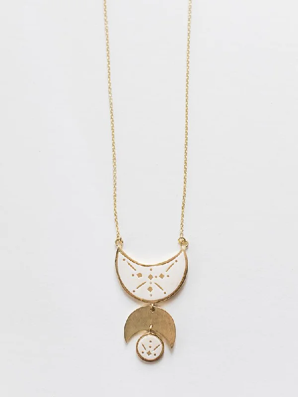 Shop Classic Women's  Necklaces & Pendants with a Modern Twist-Moon Child Necklace - White