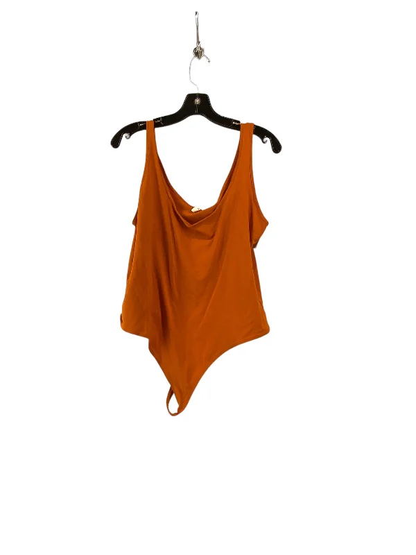 Women's Yoga Sets for Flexibility -Orange Bodysuit Bp, Size 2x