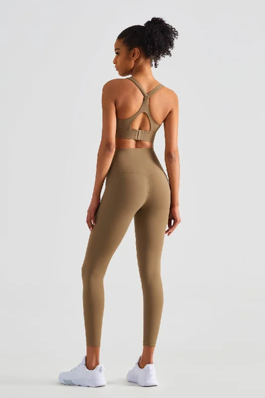Yoga Sets with Sports Bra -Racerback Sports Bra & Yoga Leggings Activewear Set