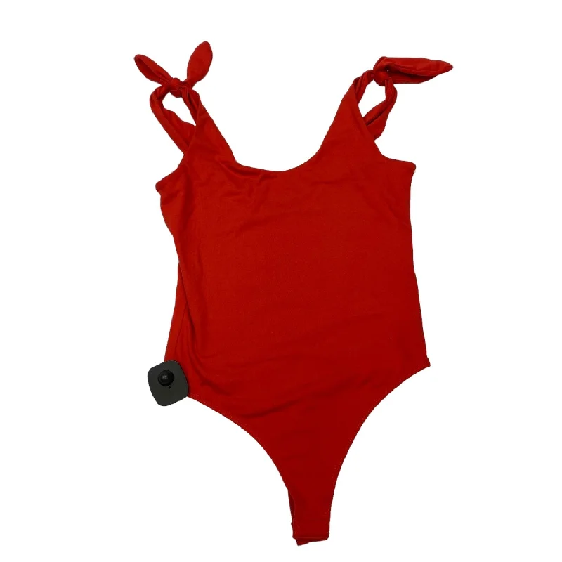 Yoga Sets for Posture Improvement -Red Bodysuit Crown And Ivy, Size Xs