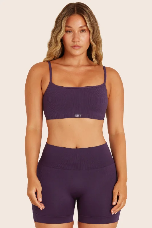 Soft and Supportive Yoga Sets -SCULPTFLEX® MINI STRAP BRA - FIG
