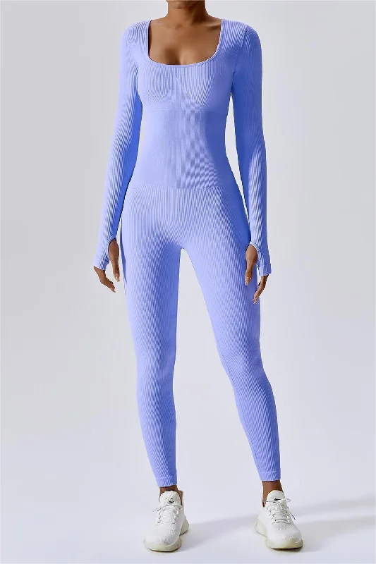 All-Purpose Yoga Set -Fitted Seamless Long Sleeve Jumpsuits