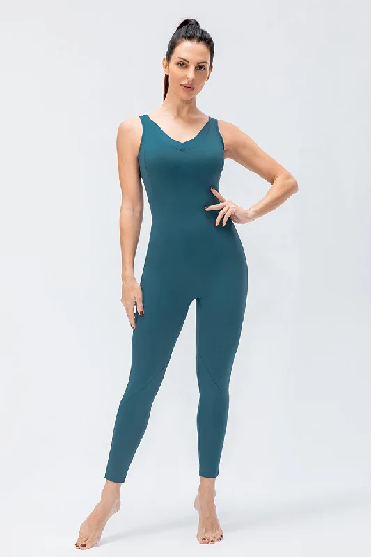 Yoga Sets for Athletes -Sleeveless Bodycon Jumpsuit