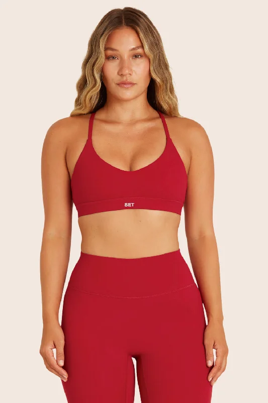 Yoga Set for Mindful Practice -SPORTBODY® CROSS V BRA - APPLE