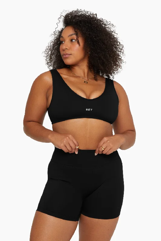 Stylish Yoga Set for Everyday Wear -SPORTBODY® DIP BRA - ONYX