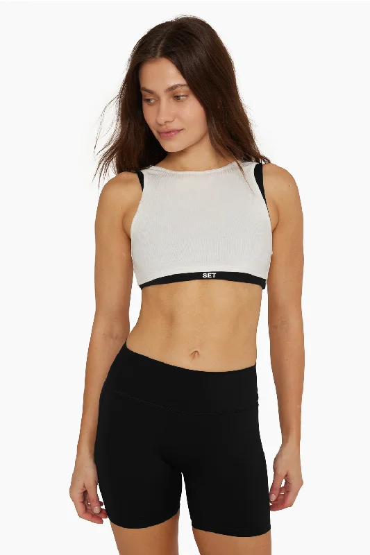Seamless Yoga Sets with Compression -SPORTBODY® LAYERED TANK BRA - ONYX