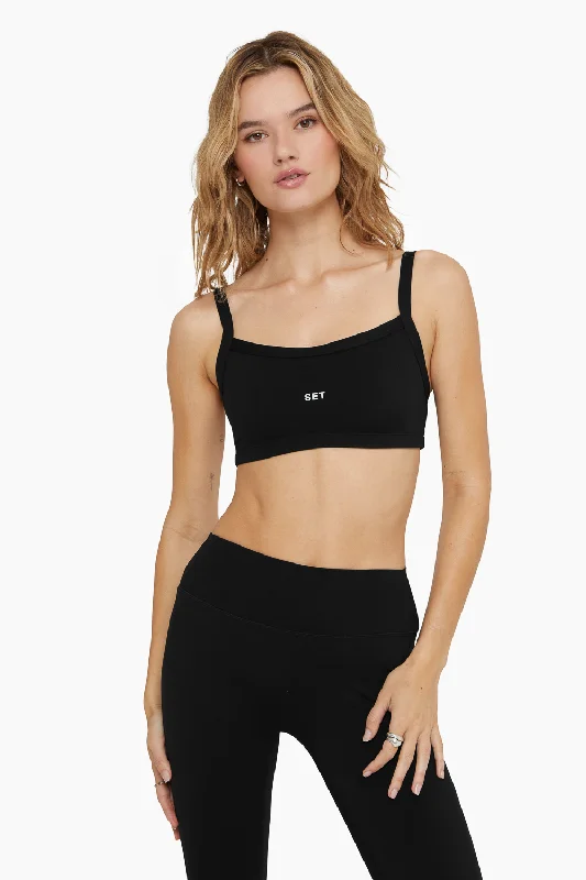 Women's Yoga Set with Supportive Fit -SPORTBODY® SCOOP BRA - ONYX