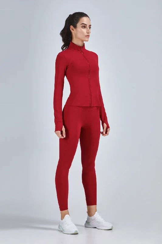 Yoga Set for Mindful Practice -Crop Track Jacket & Leggings Set Activewear