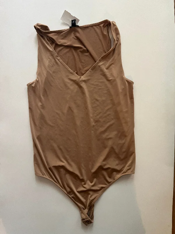 High Support Yoga Set for Active Use -Tan Bodysuit Express, Size L