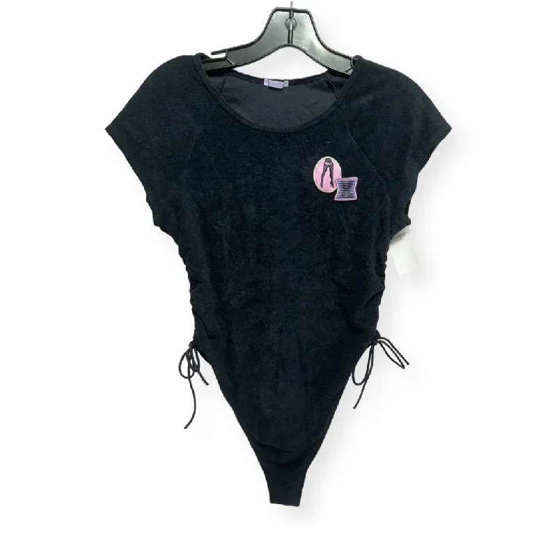 Active Yoga Set for Flexibility and Strength -Terry Cloth Black Bodysuit Savage X, Size S