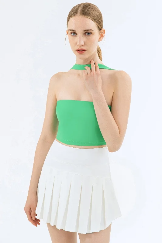 Women's Yoga Sets for Hot Weather -Tube Top Sports Bra & Skirts & Leggings Sets