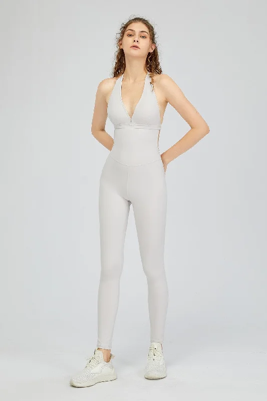 Lightweight Yoga Sets for Everyday Use -V-Neck Halter Sculpted Onesie