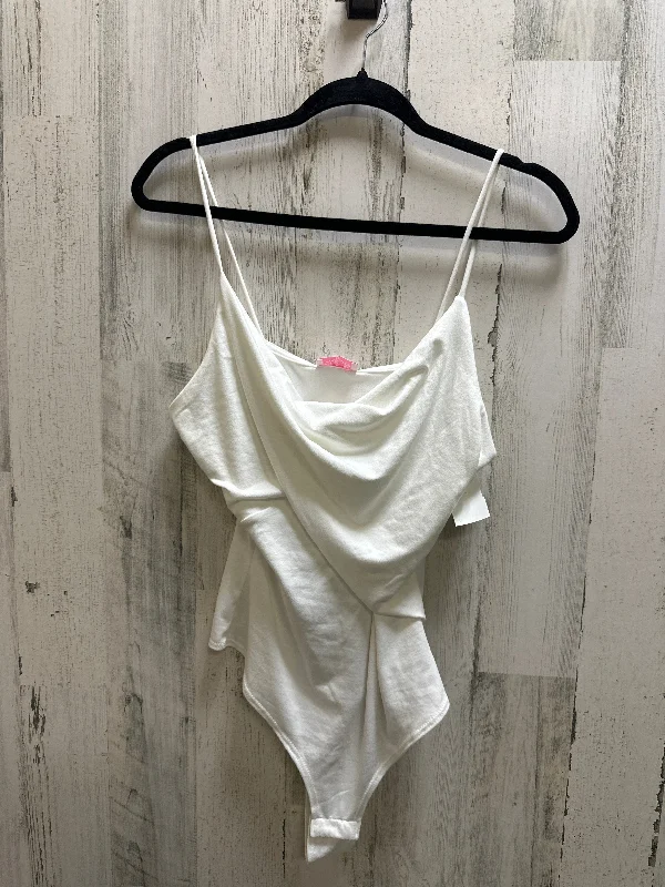 Full Support Yoga Set -White Bodysuit Pink, Size M
