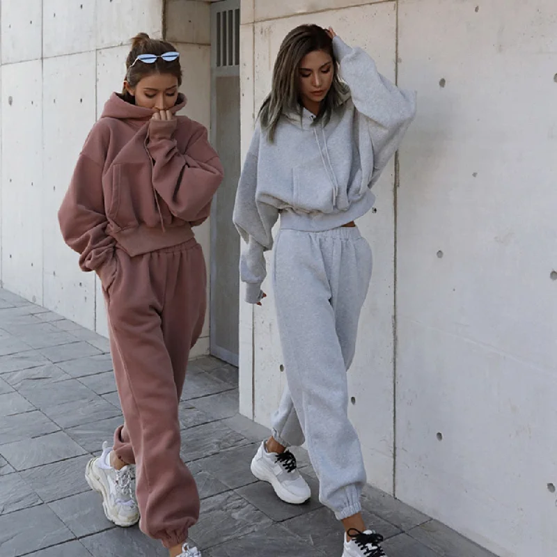 All-Purpose Yoga Set -Women Warm Hoodie and Pants Set
