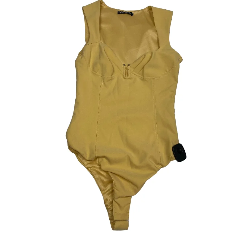Yoga Sets with Sports Bra -Yellow Bodysuit Zara, Size Xs