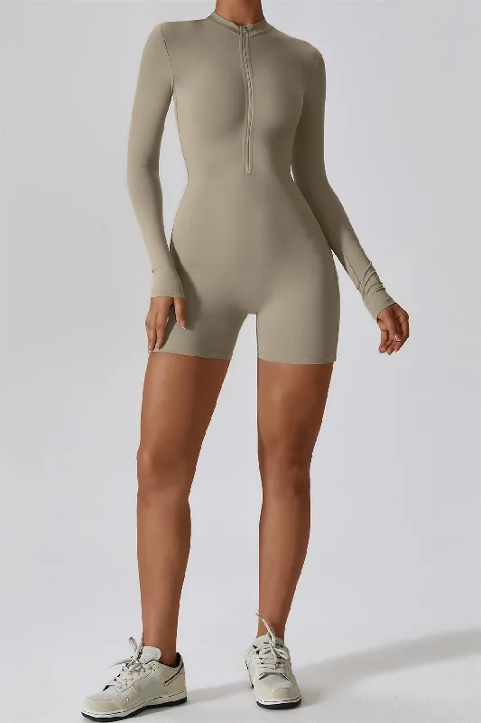 Elegant Yoga Sets -ZipFlex Long Sleeve Athleisure Romper